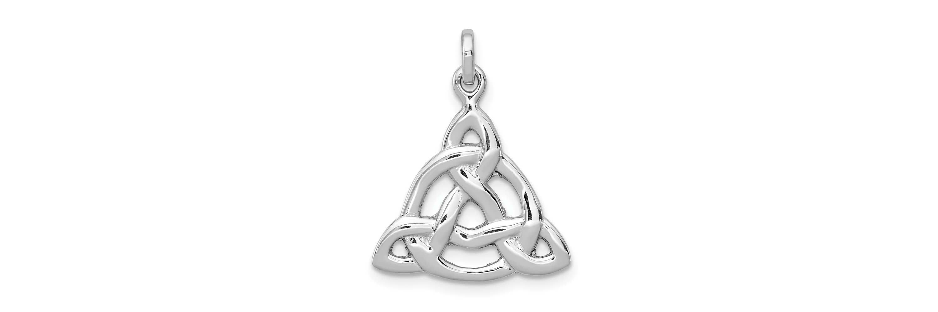 Sterling Silver Rhodium-plated Polished Celtic Symbol Pendant