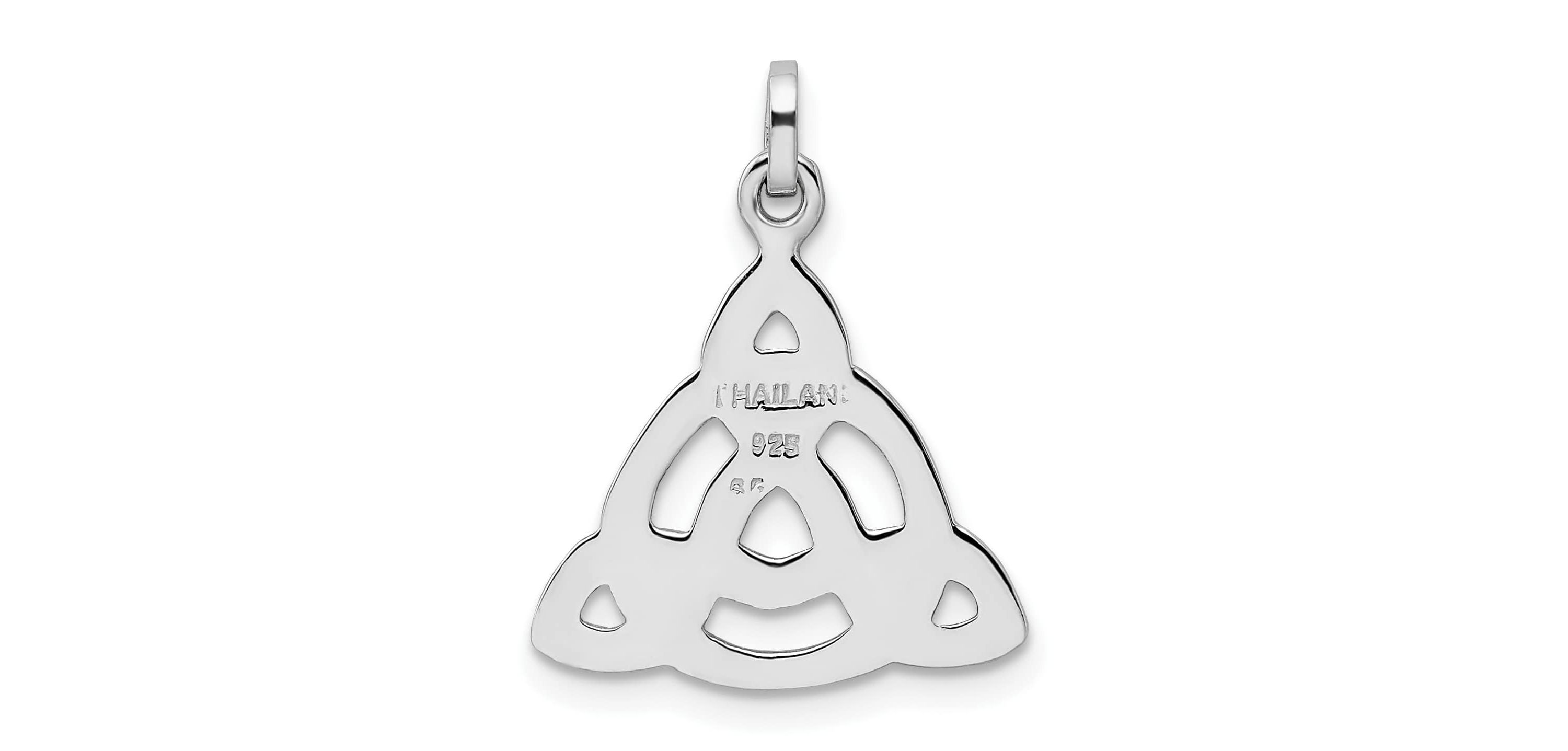 Sterling Silver Rhodium-plated Polished Celtic Symbol Pendant