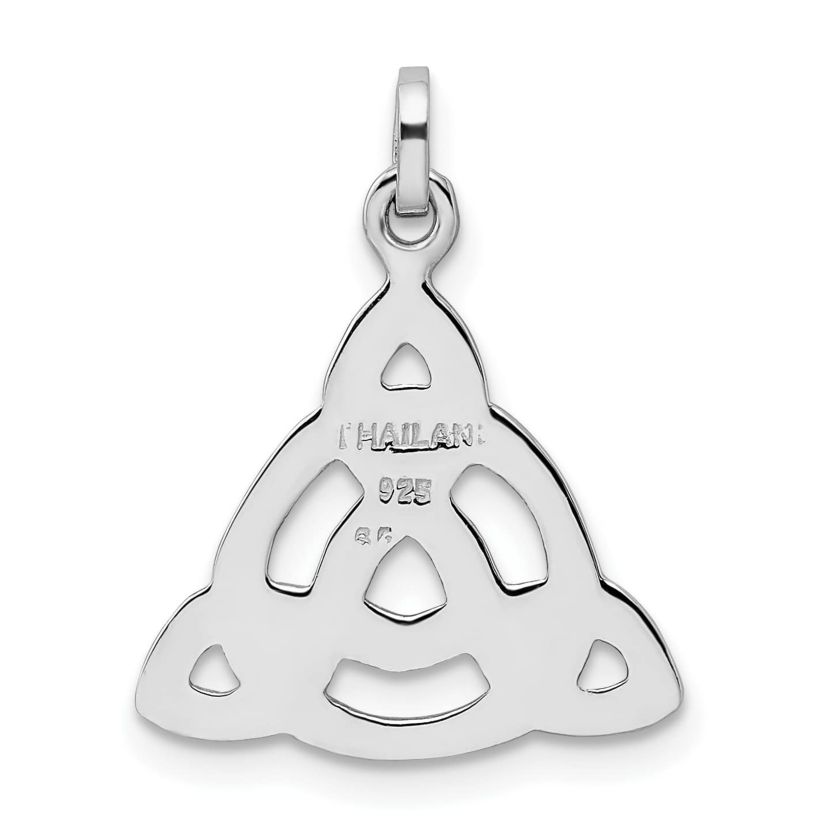 Sterling Silver Rhodium-plated Polished Celtic Symbol Pendant