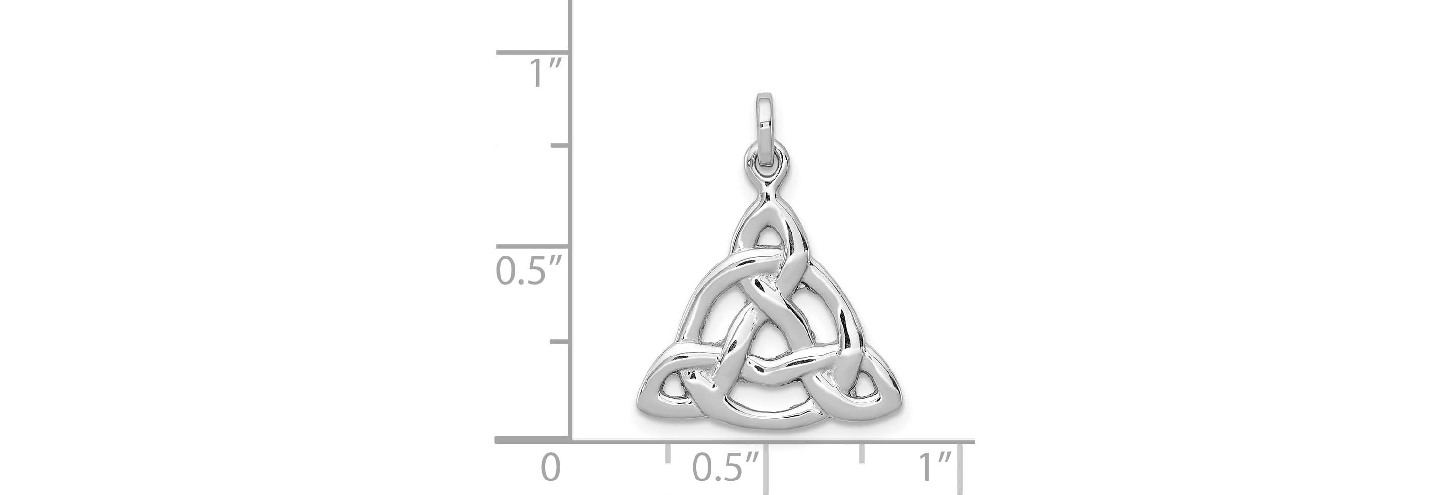 Sterling Silver Rhodium-plated Polished Celtic Symbol Pendant