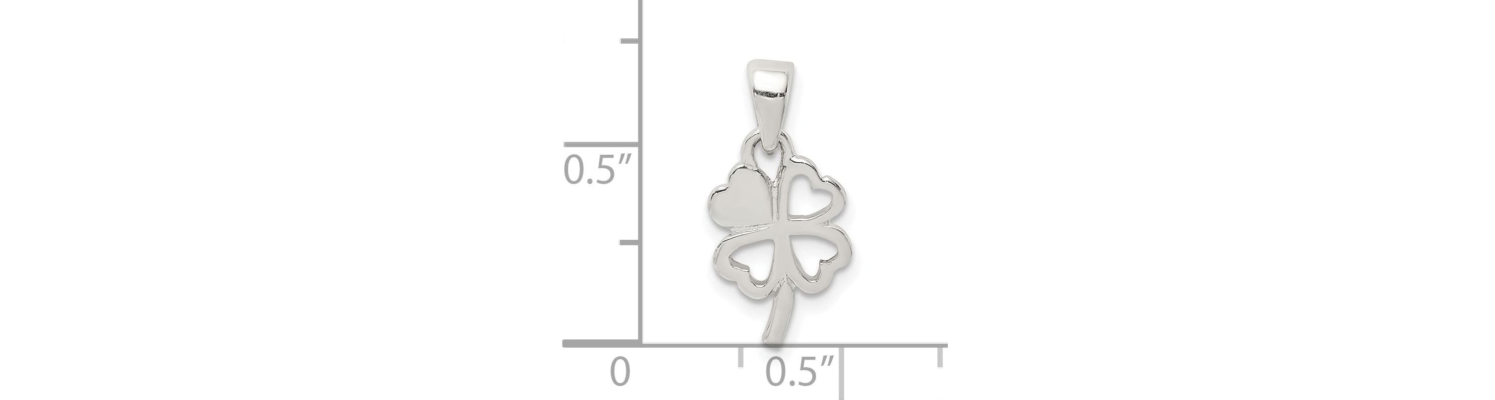 Sterling Silver Polished Clover Pendant