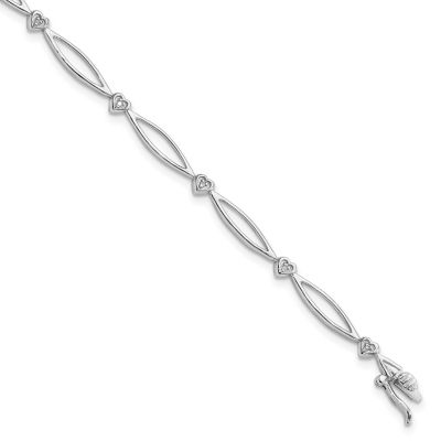 0.03 ct. t.w. Diamond Bracelet in Rhodium-plated Sterling Silver