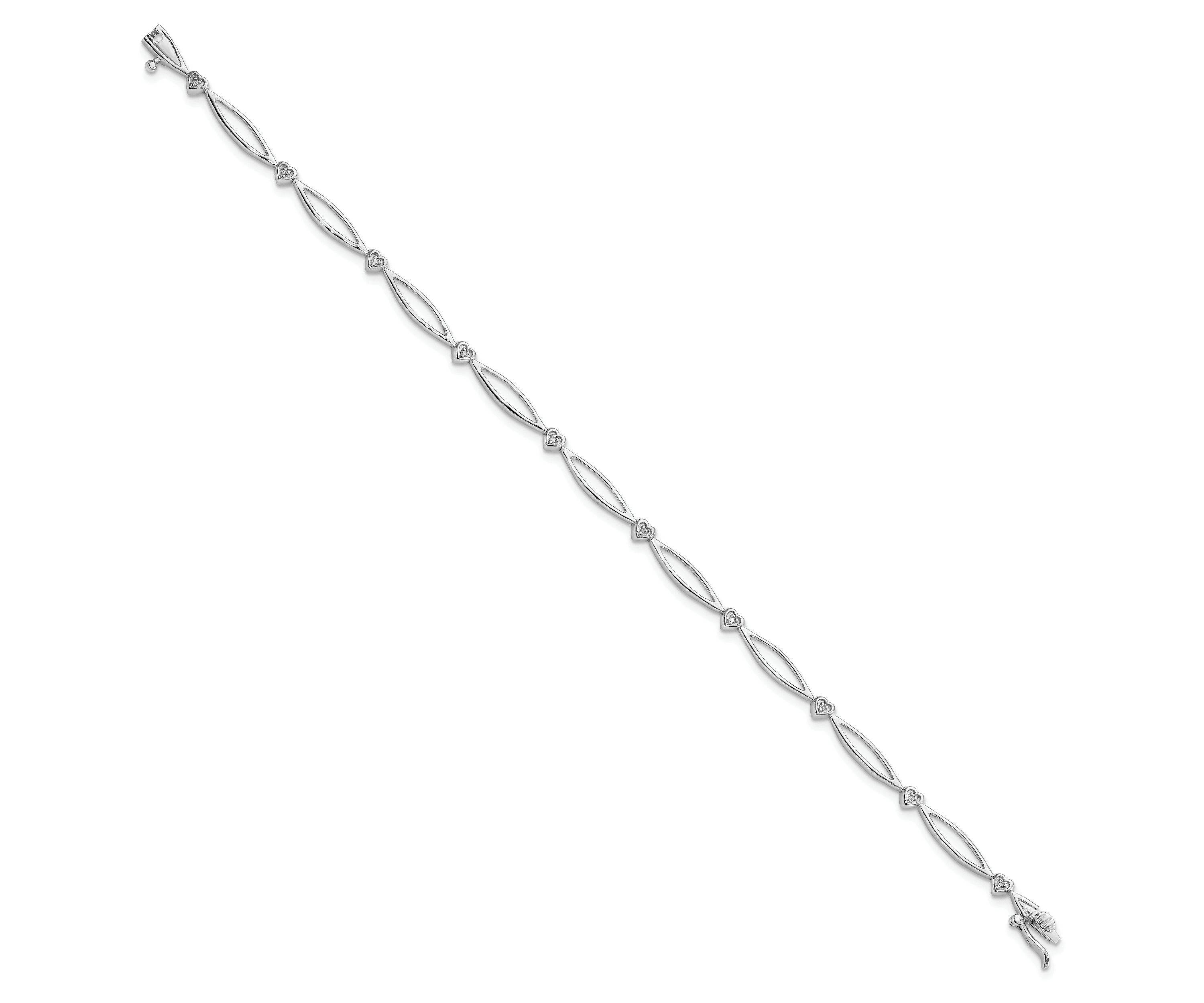 0.03 ct. t.w. Diamond Bracelet in Rhodium-plated Sterling Silver