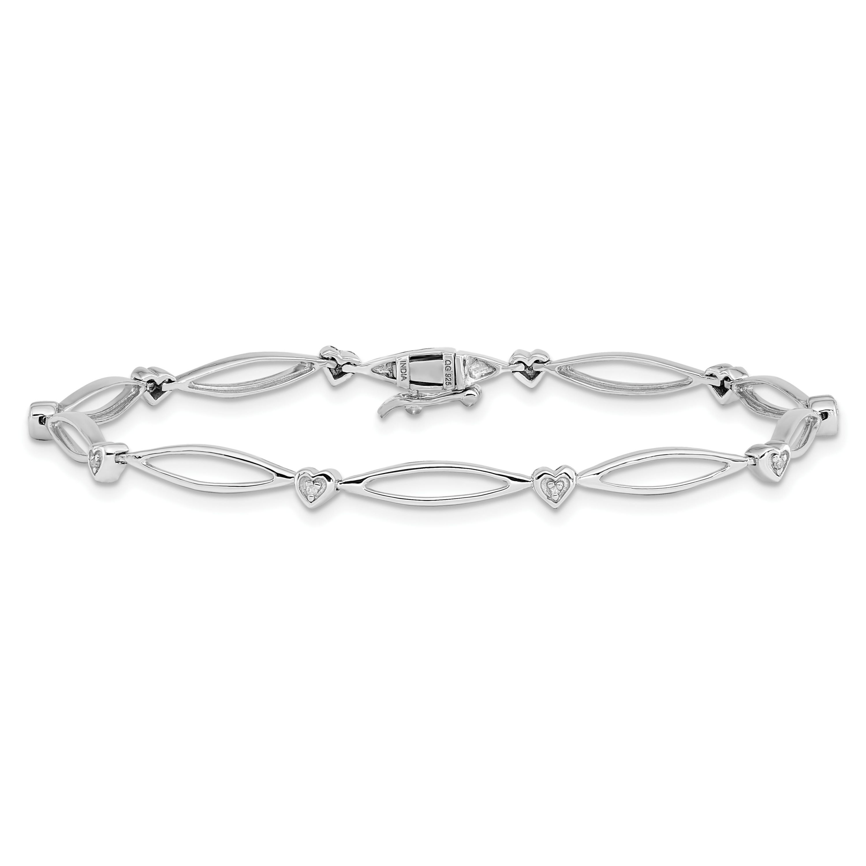 0.03 ct. t.w. Diamond Bracelet in Rhodium-plated Sterling Silver