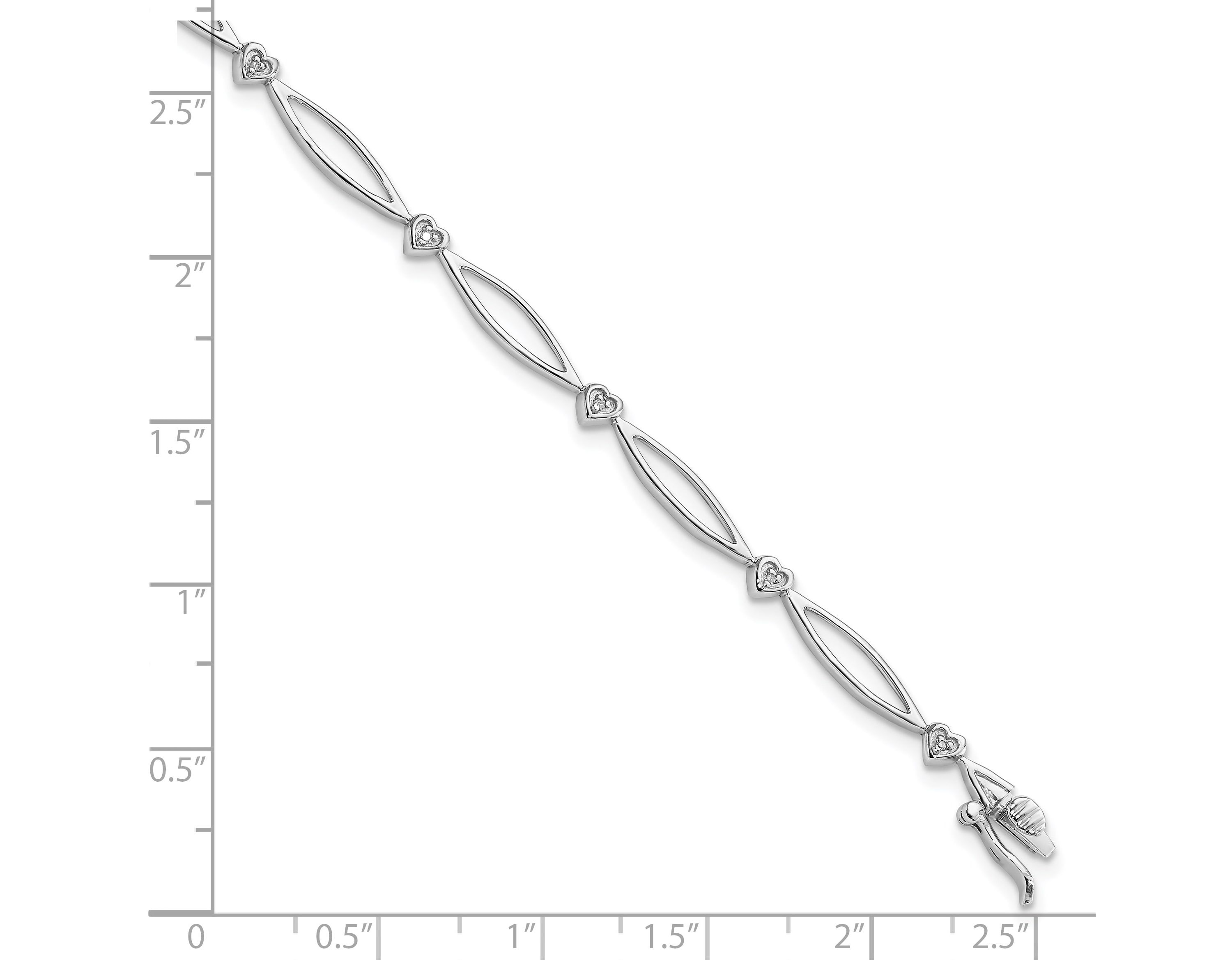 0.03 ct. t.w. Diamond Bracelet in Rhodium-plated Sterling Silver