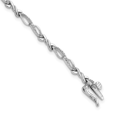 0.05 ct. t.w. Diamond Bracelet in Rhodium-plated Sterling Silver