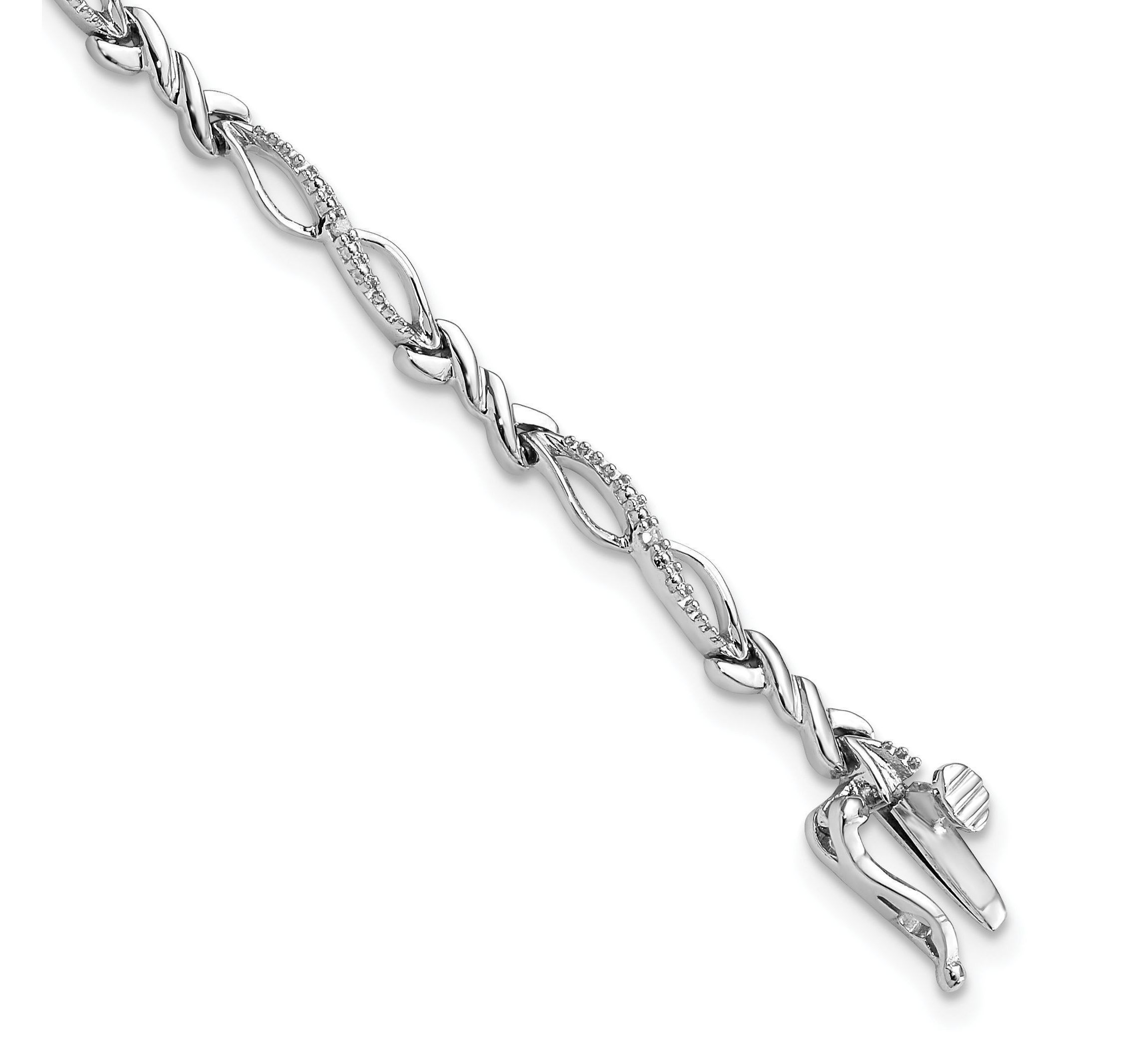 0.05 ct. t.w. Diamond Bracelet in Rhodium-plated Sterling Silver