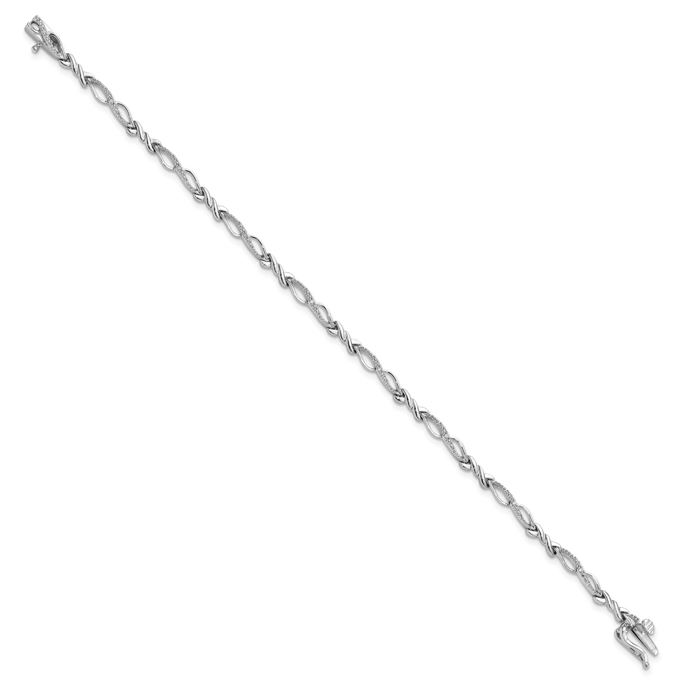 0.05 ct. t.w. Diamond Bracelet in Rhodium-plated Sterling Silver