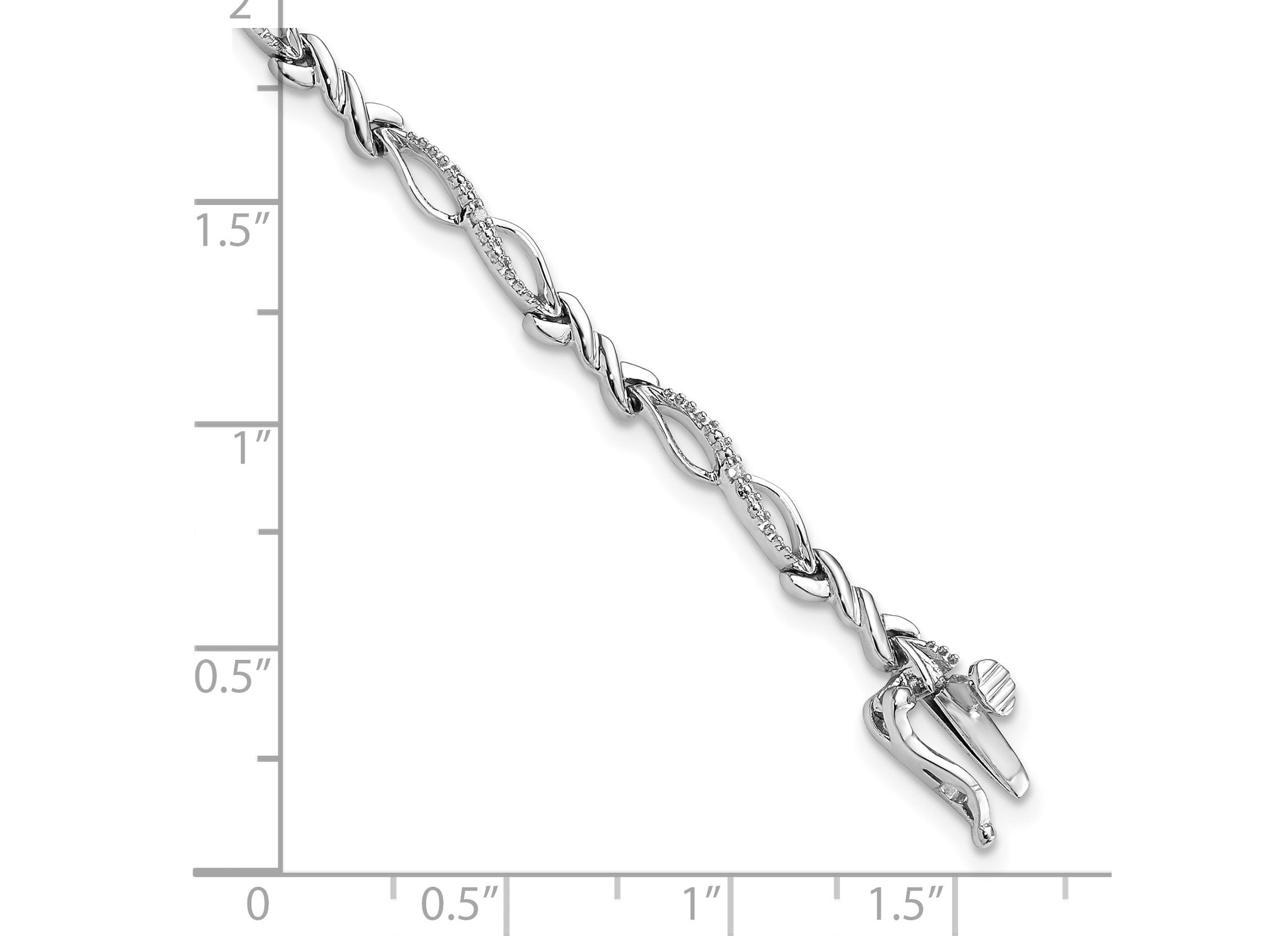 0.05 ct. t.w. Diamond Bracelet in Rhodium-plated Sterling Silver