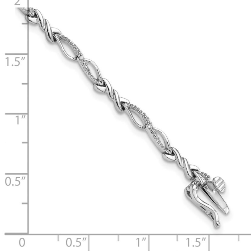 0.05 ct. t.w. Diamond Bracelet in Rhodium-plated Sterling Silver