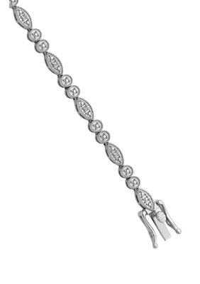 Belk & Co 1/10 ct. t.w. Diamond Bracelet in Rhodium Plated Sterling Silver, White