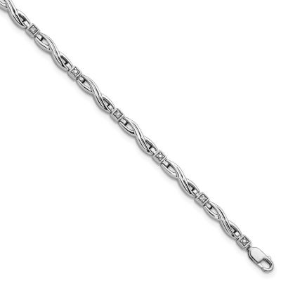 Belk & Co 0.05 ct. t.w. Diamond Bracelet in Rhodium-plated Sterling Silver, White