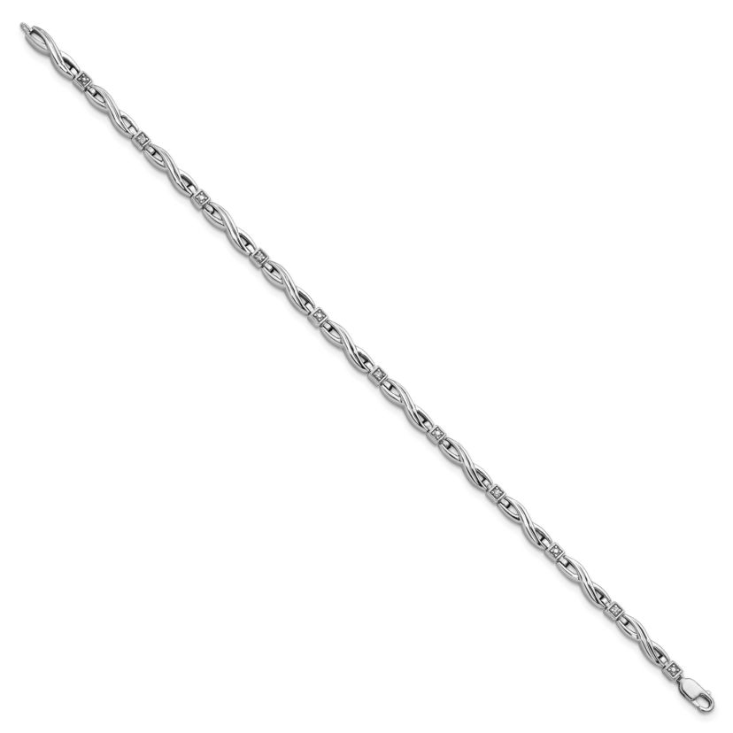 0.05 ct. t.w. Diamond Bracelet in Rhodium-plated Sterling Silver