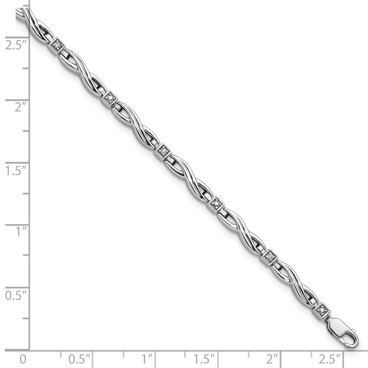 0.05 ct. t.w. Diamond Bracelet in Rhodium-plated Sterling Silver