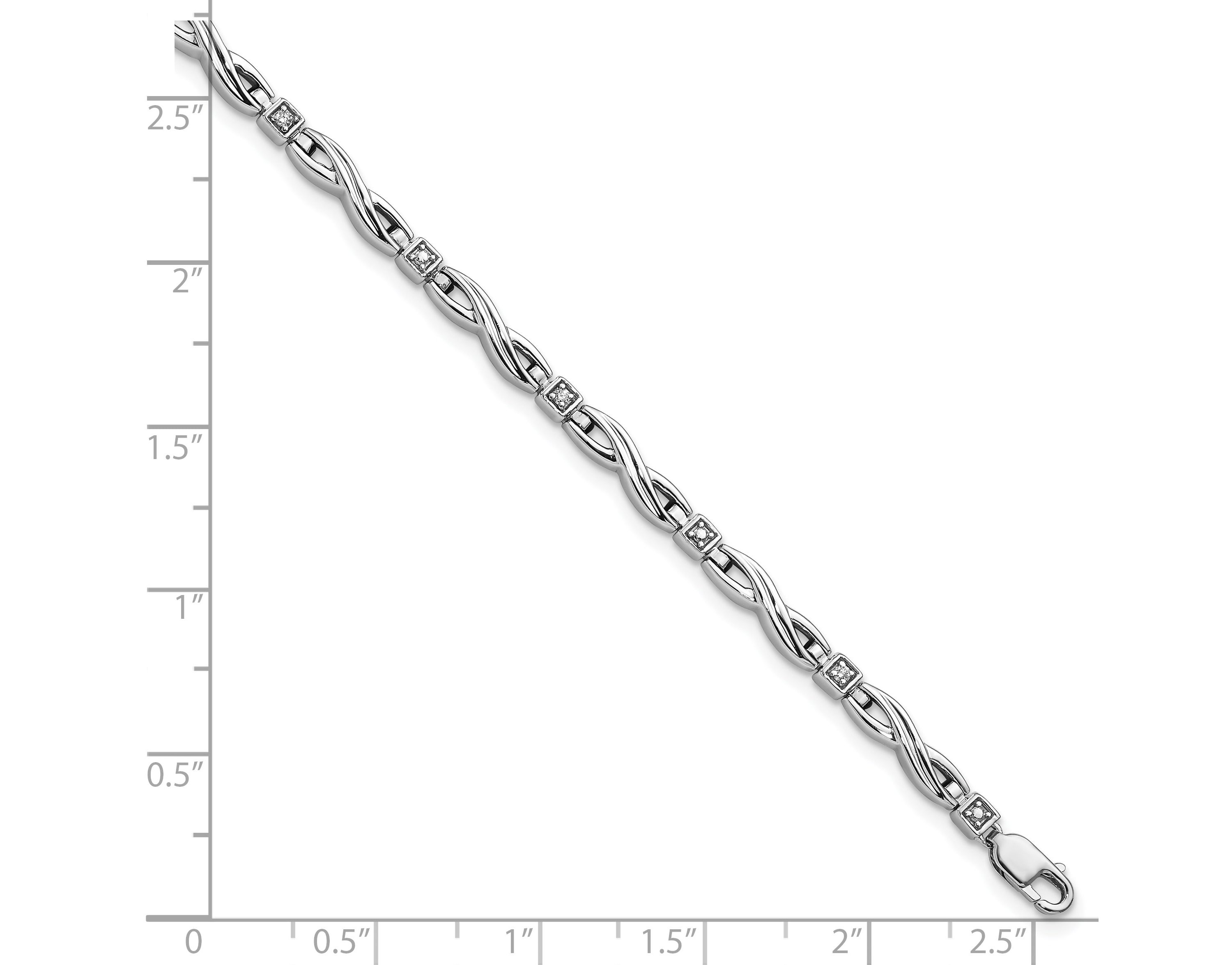 0.05 ct. t.w. Diamond Bracelet in Rhodium-plated Sterling Silver