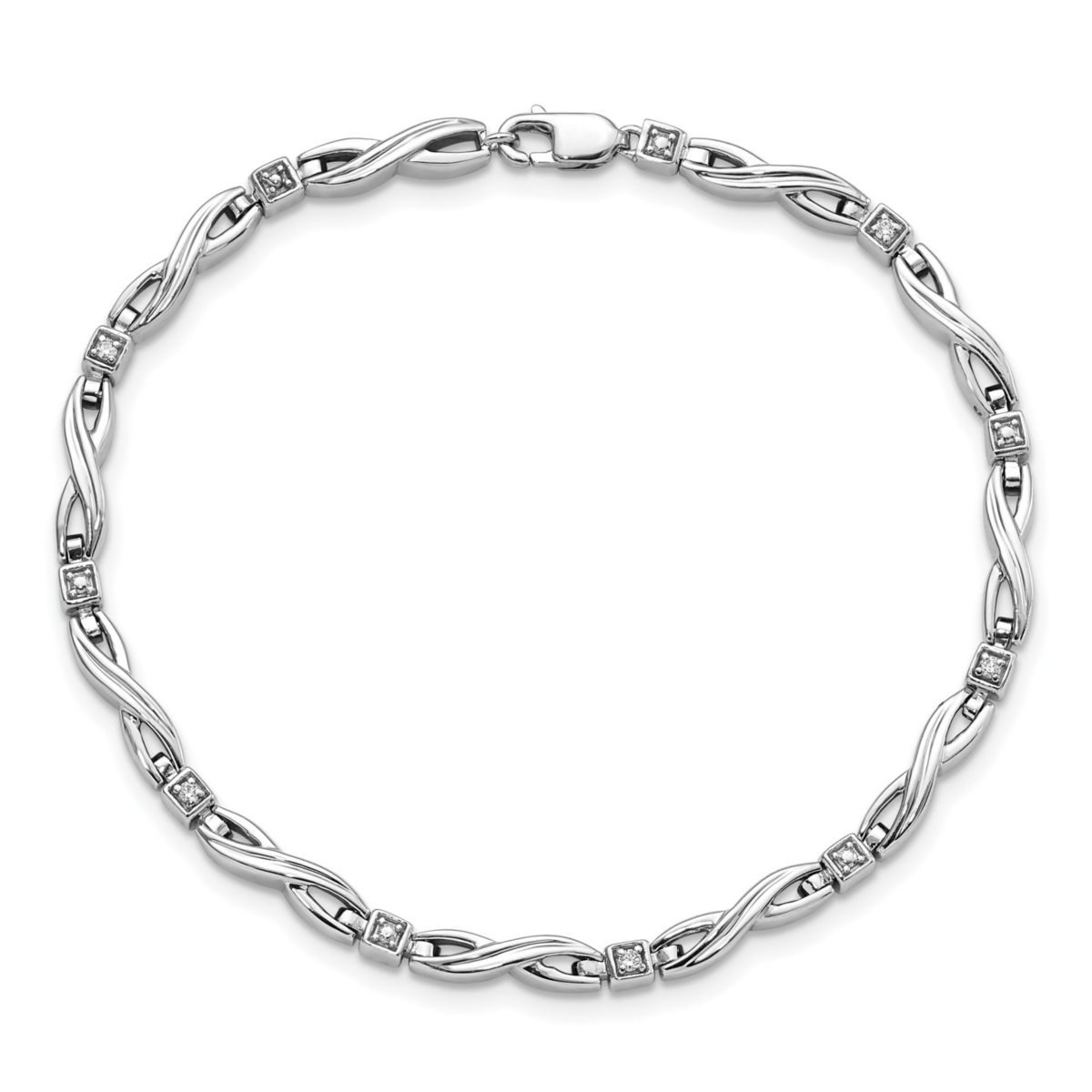 0.05 ct. t.w. Diamond Bracelet in Rhodium-plated Sterling Silver