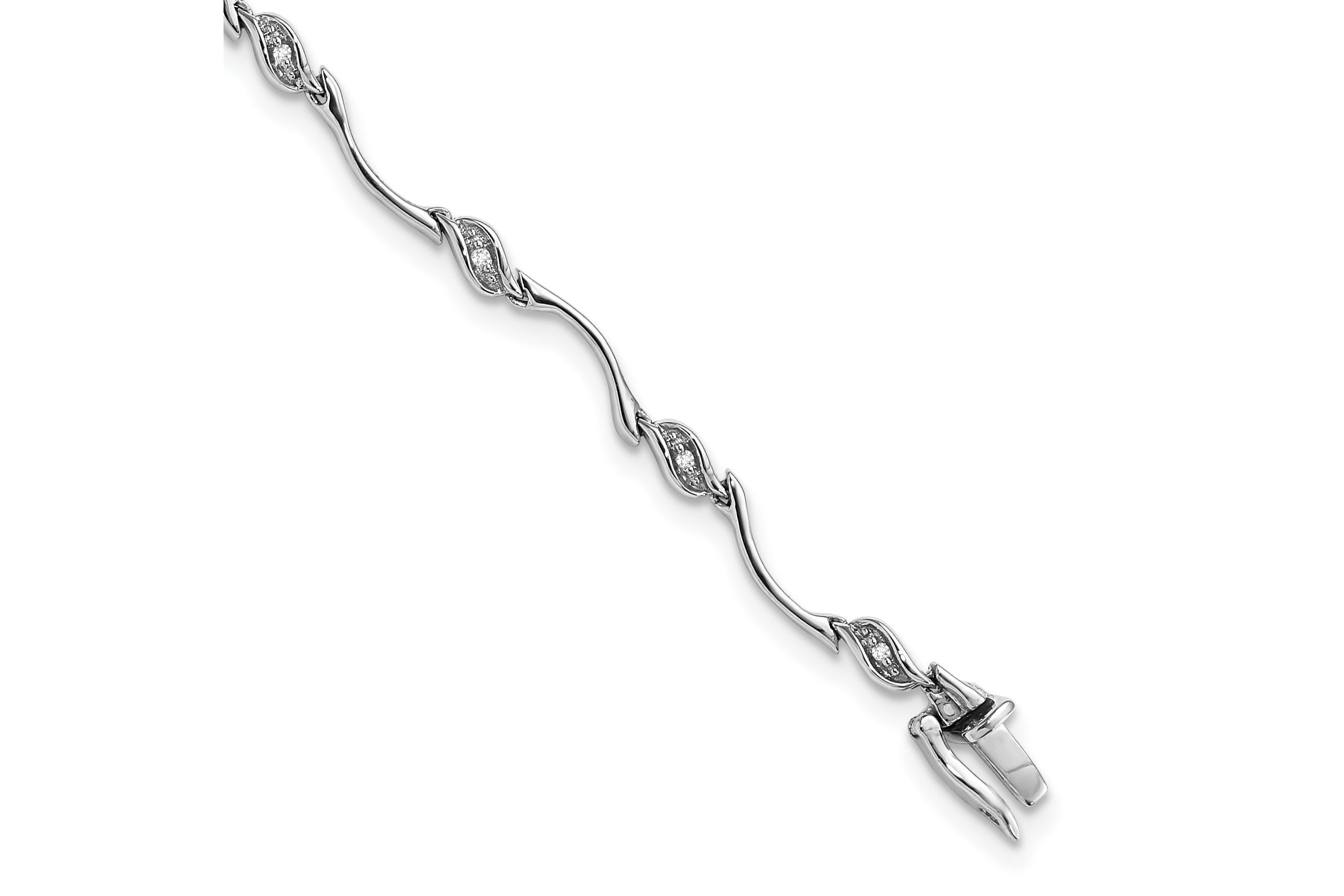0.048 ct. t.w. Diamond Bracelet in Rhodium-plated Sterling Silver