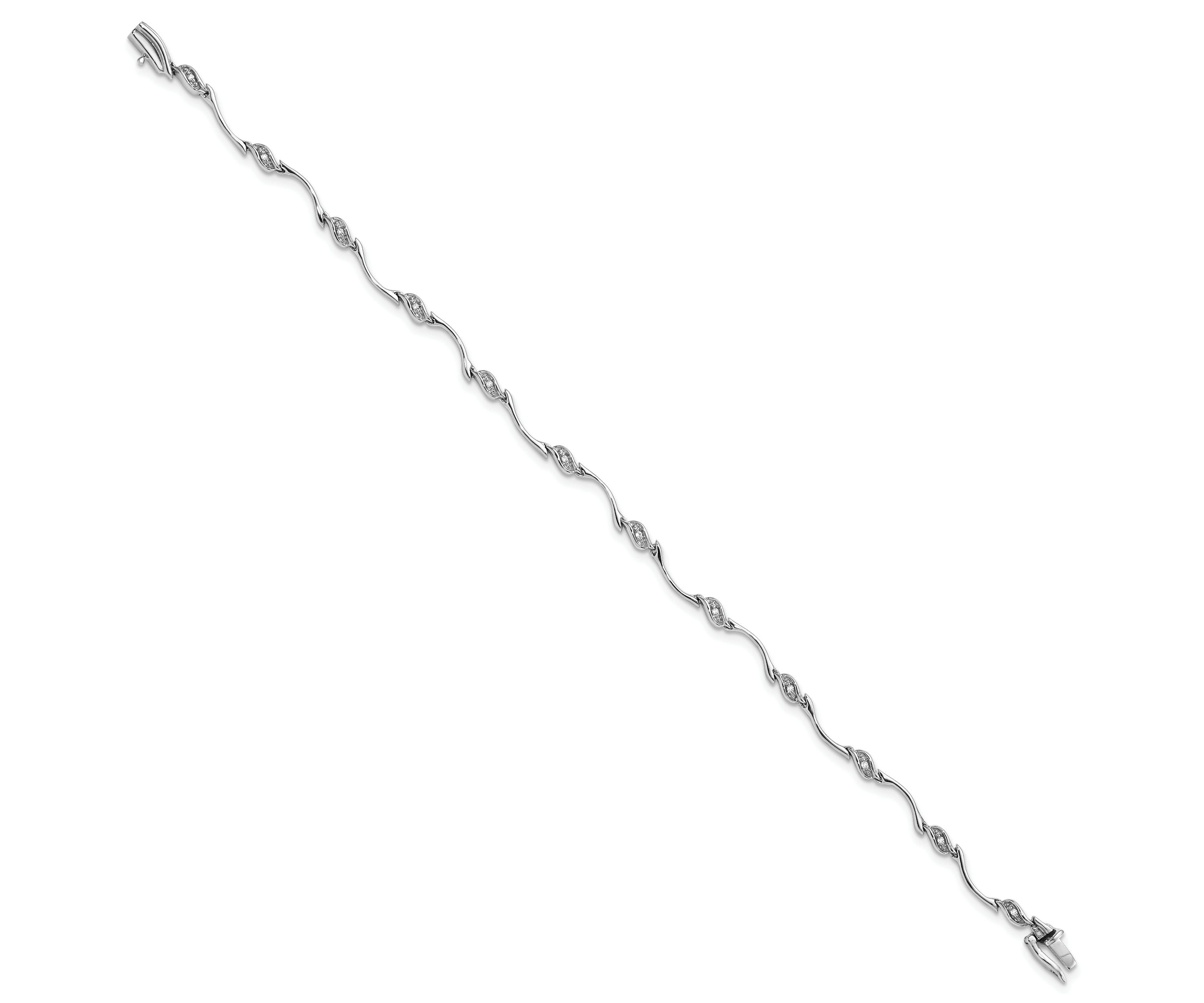 0.048 ct. t.w. Diamond Bracelet in Rhodium-plated Sterling Silver