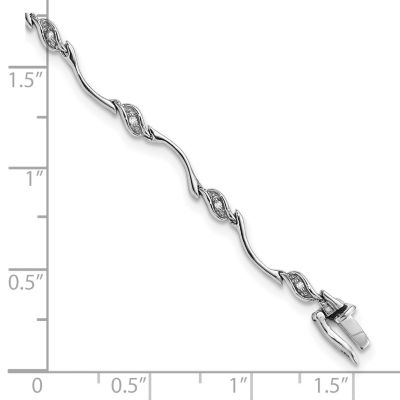 0.048 ct. t.w. Diamond Bracelet in Rhodium-plated Sterling Silver