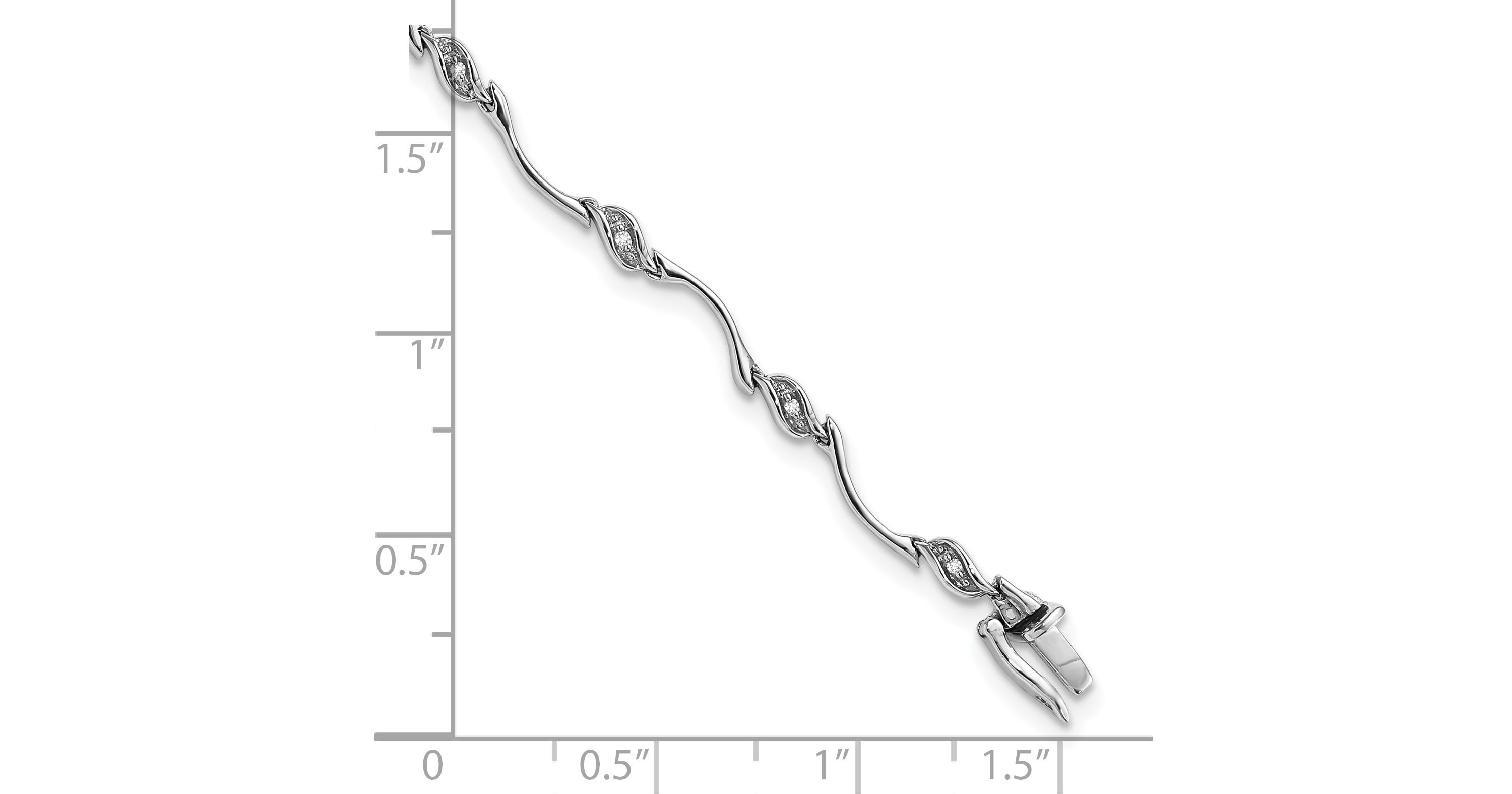 0.048 ct. t.w. Diamond Bracelet in Rhodium-plated Sterling Silver