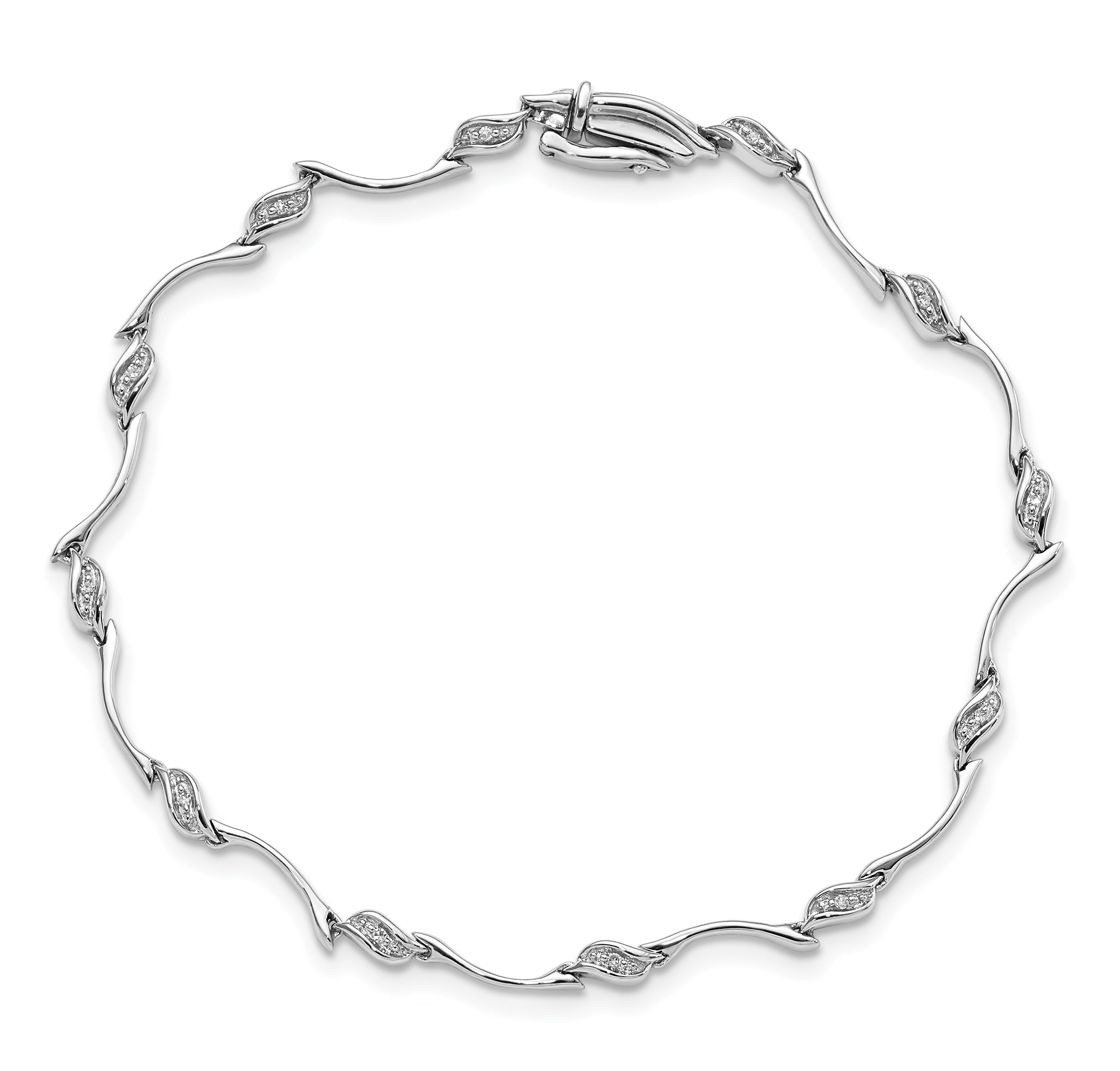 0.048 ct. t.w. Diamond Bracelet in Rhodium-plated Sterling Silver