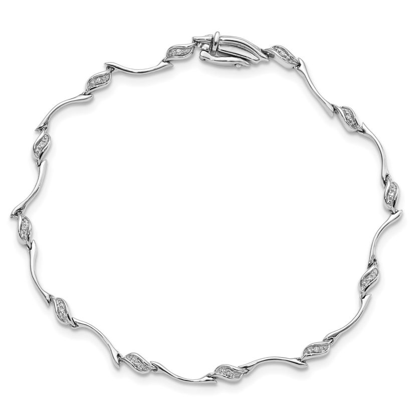 0.048 ct. t.w. Diamond Bracelet in Rhodium-plated Sterling Silver