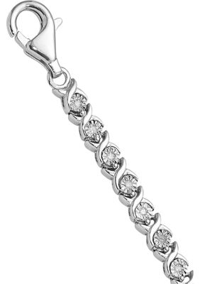 1/4 ct. t.w. Diamond Tennis Bracelet in Rhodium-plated Sterling Silver
