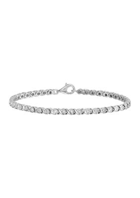 1/4 ct. t.w. Diamond Tennis Bracelet in Rhodium-plated Sterling Silver