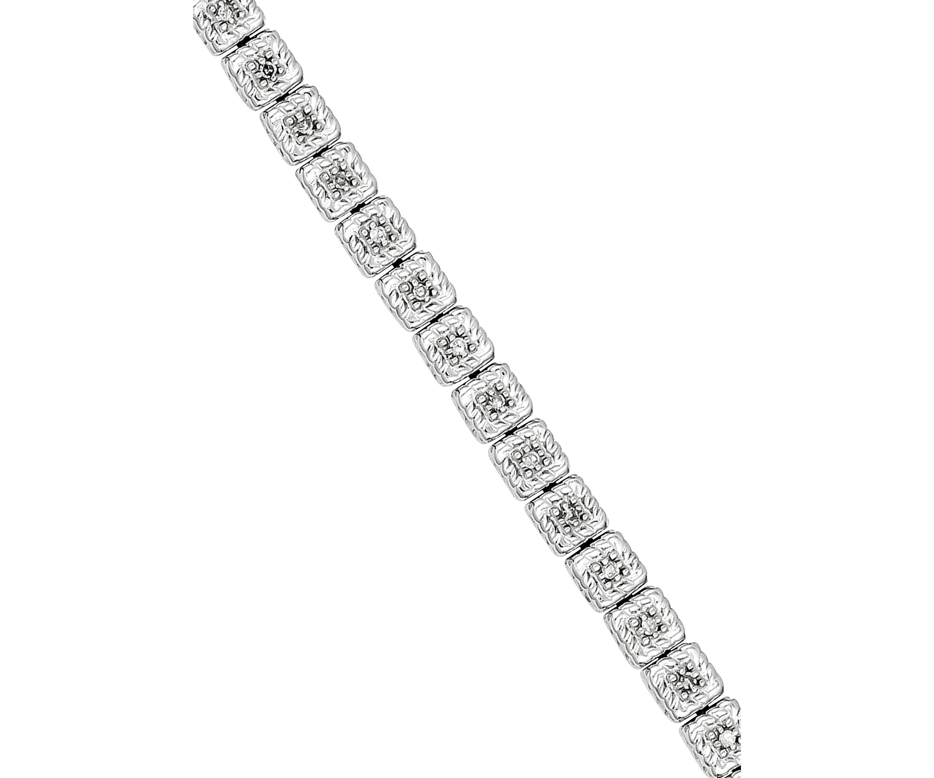 1/4 ct. t.w. Diamond Bracelet in Rhodium Plated Sterling Silver