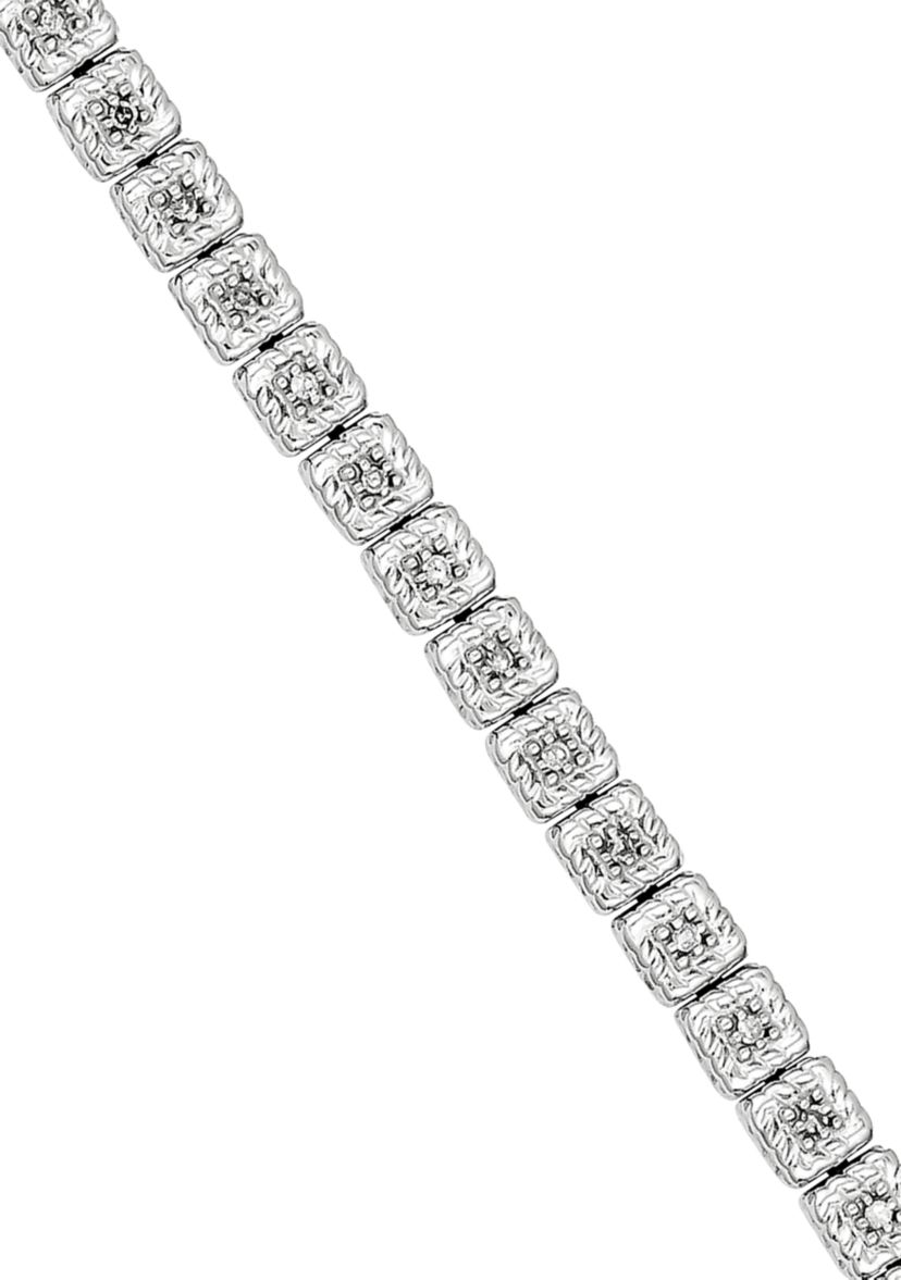 1/4 ct. t.w. Diamond Bracelet in Rhodium Plated Sterling Silver