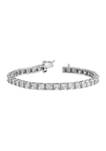 1/2 ct. t.w. Diamond Square Link Bracelet in Rhodium Plated Sterling Silver