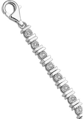 1/ ct. t.w. Diamond Tennis Bracelet in Rhodium Plated Sterling Silver