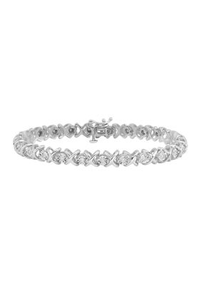 Belk & Co 1/2 ct. t.w. Diamond Bracelet in Rhodium Plated Sterling Silver, White