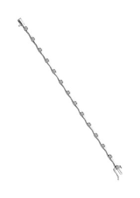 Belk & Co 1/10 ct. t.w. Diamond Bracelet in Rhodium-plated Sterling Silver, White