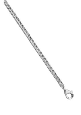 Belk & Co 1/5 ct. t.w. Diamond Tennis Bracelet in Rhodium Plated Sterling Silver, White