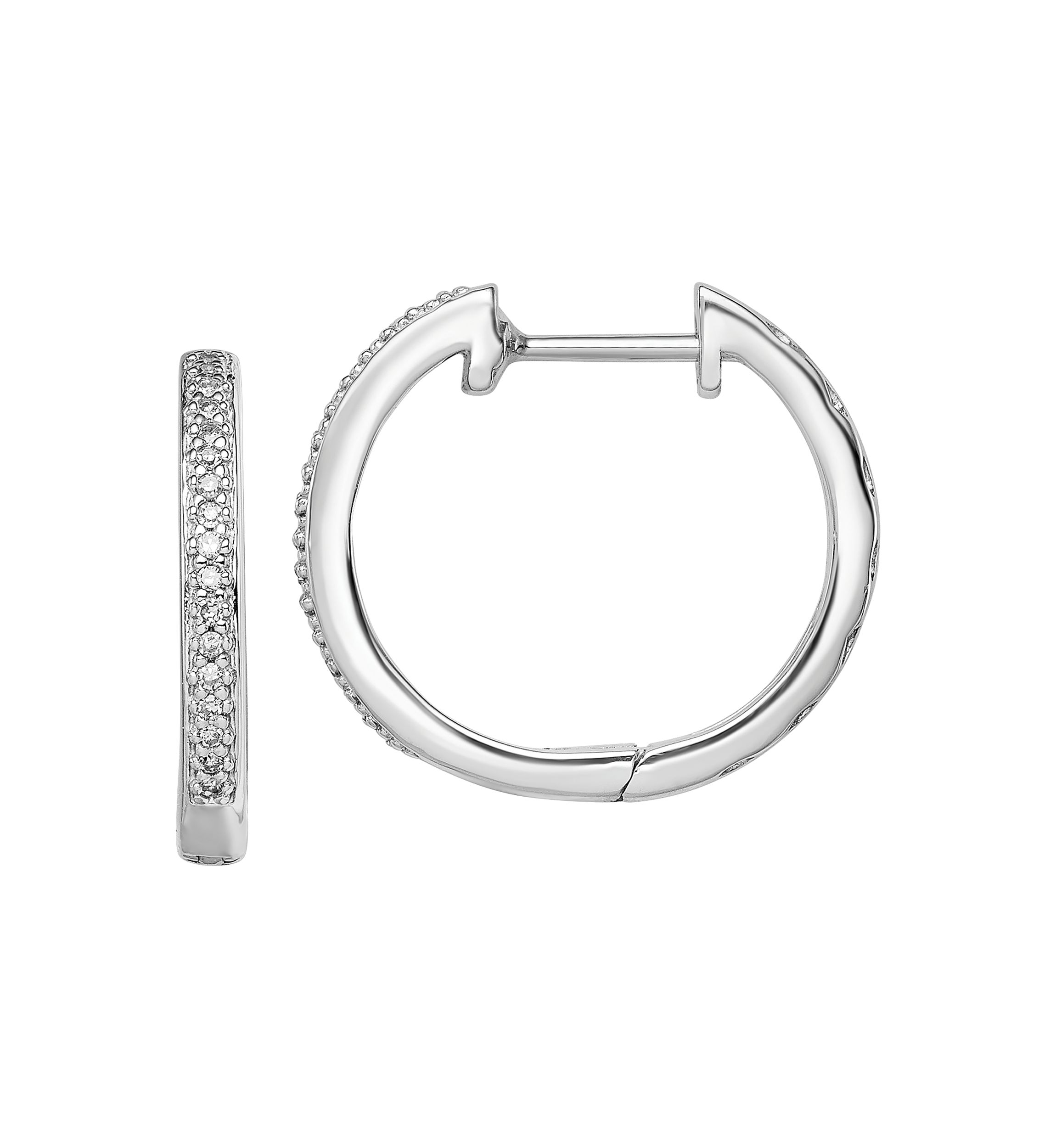 1/10 ct. t.w. Diamond Earrings in Rhodium Plated Sterling Silver