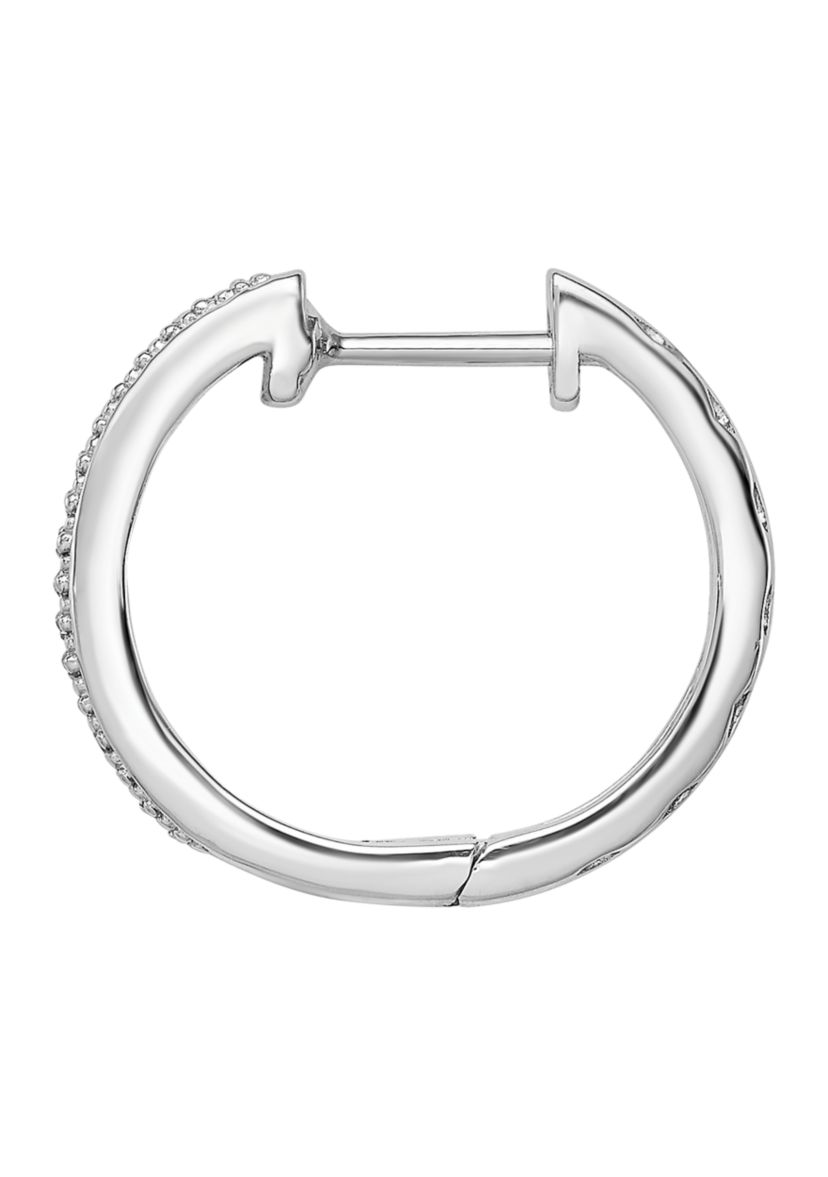 1/10 ct. t.w. Diamond Earrings in Rhodium Plated Sterling Silver