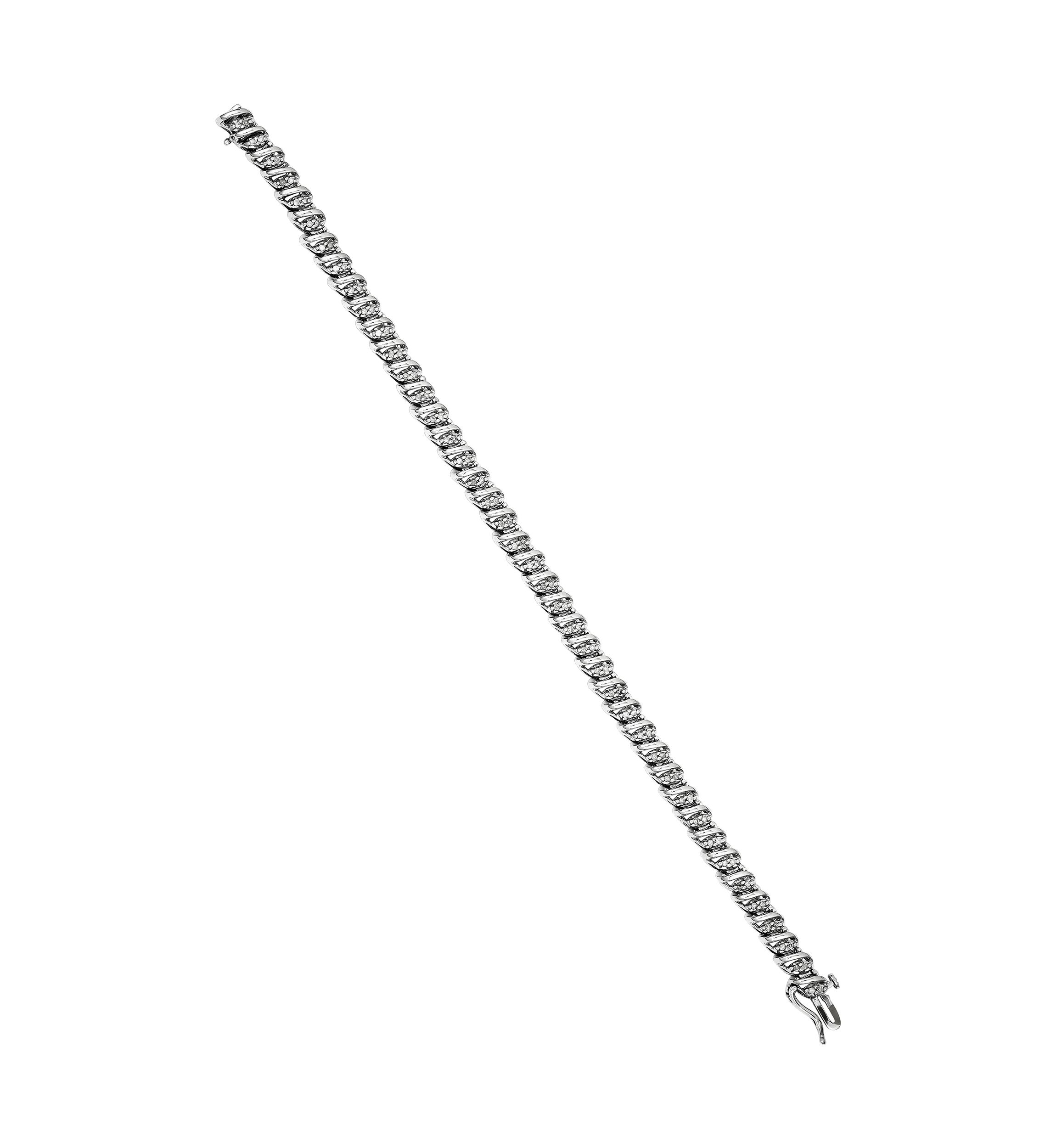 1/2 ct. t.w. Diamond Bracelet in Rhodium Plated Sterling Silver