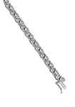 1/6 ct. t.w. Diamond Triangle Link Bracelet in Rhodium Plated Sterling Silver