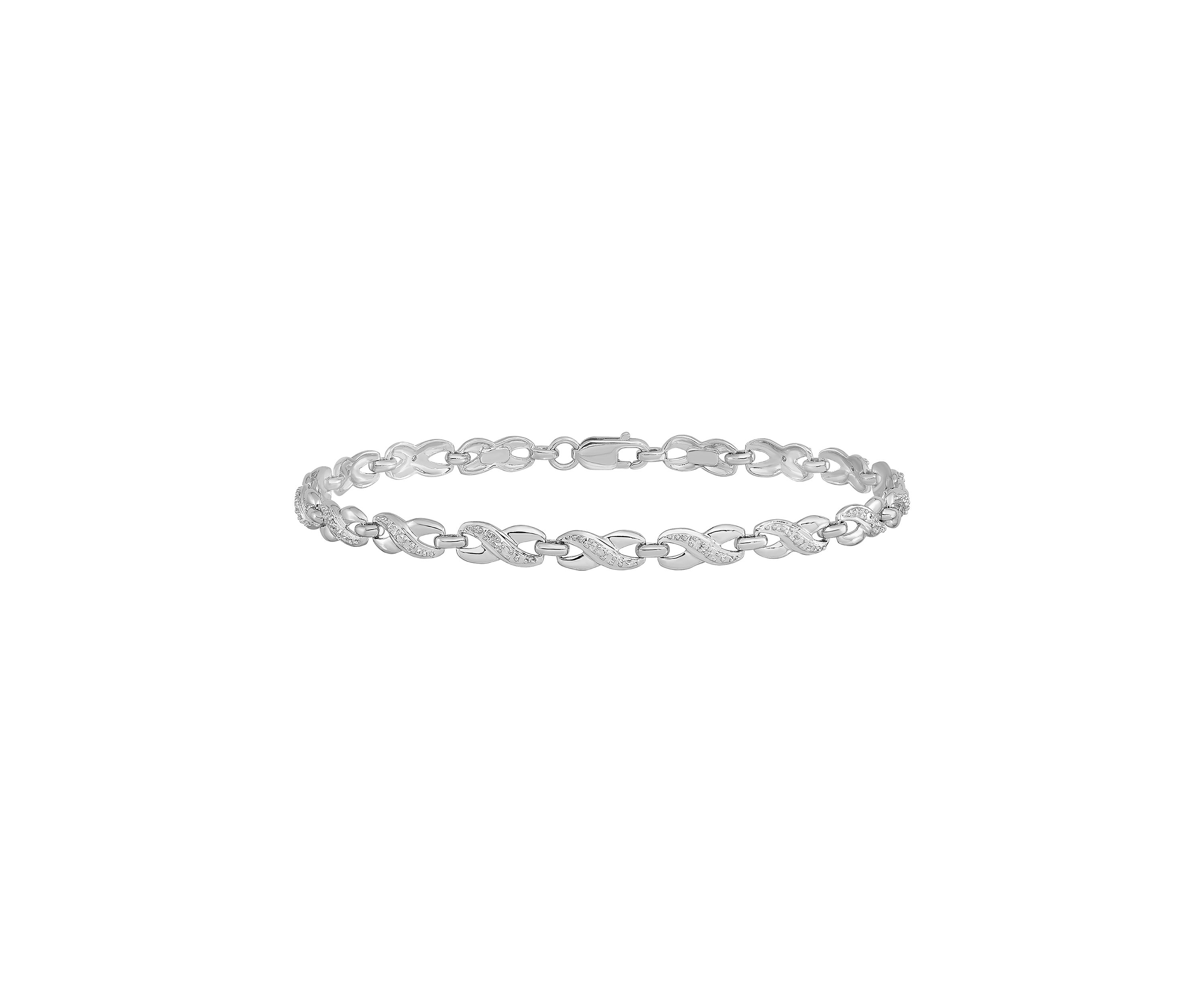 1/4 ct. t.w. Diamond Bracelet in Rhodium Plated Sterling Silver