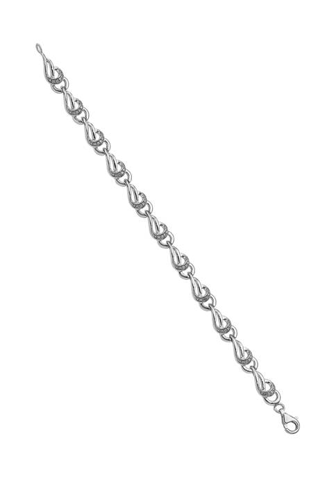 1/5 ct. t.w. Diamond Bracelet in Rhodium Plated Sterling Silver