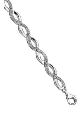 Belk & Co 1/4 ct. t.w. Diamond Bracelet in Rhodium Plated Sterling Silver, White