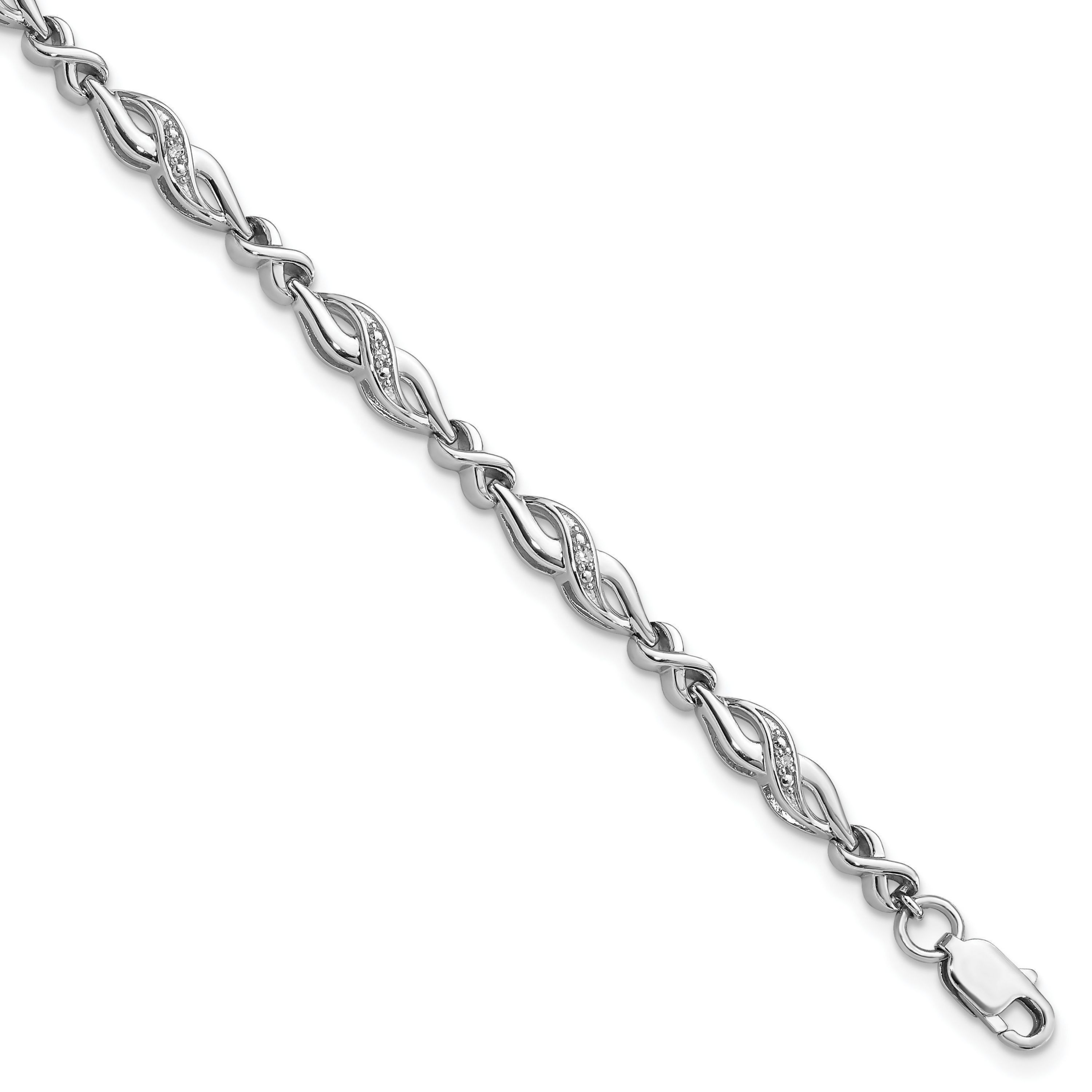 0.045 ct. t.w. Diamond Bracelet in Rhodium-plated Sterling Silver