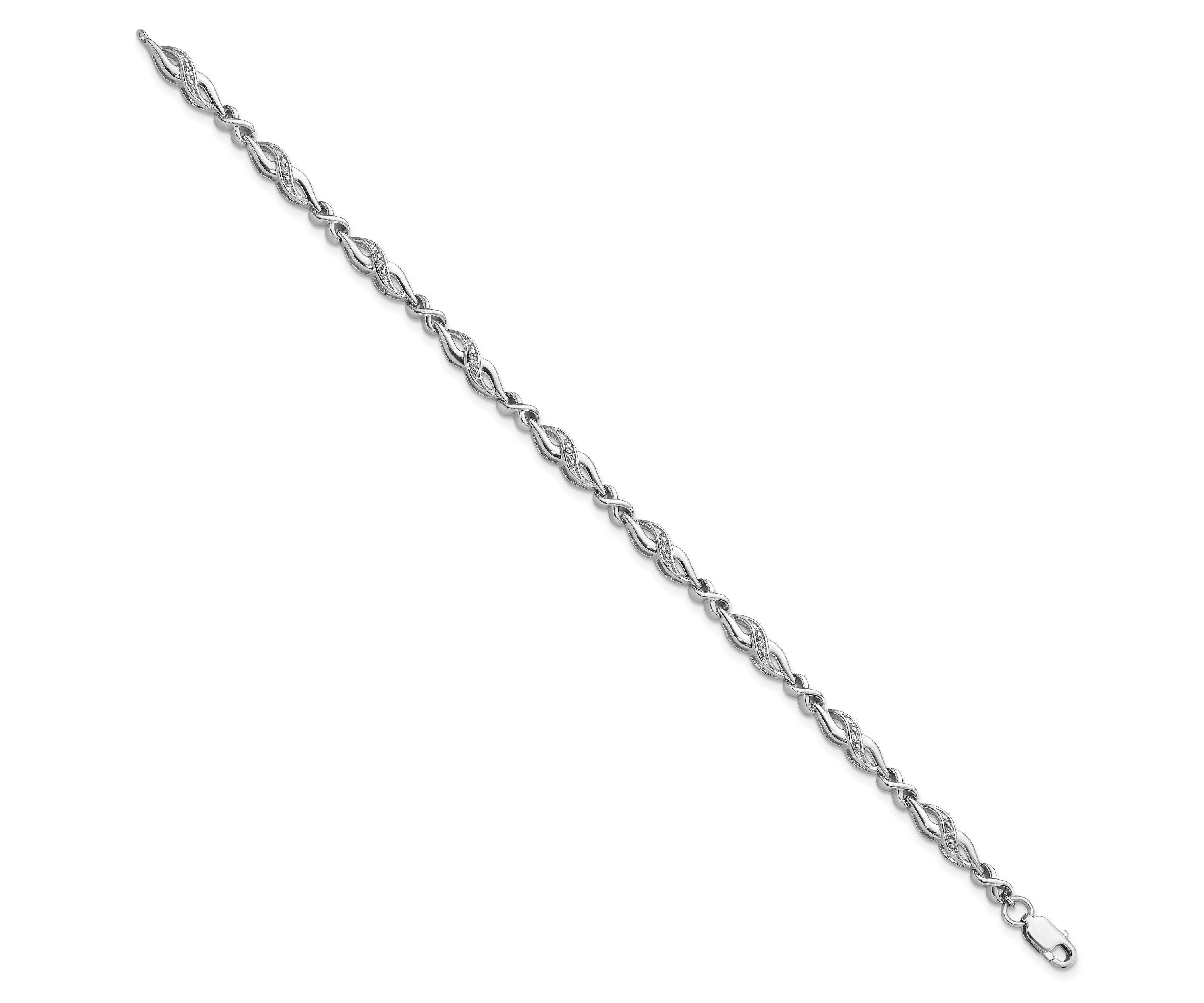 0.045 ct. t.w. Diamond Bracelet in Rhodium-plated Sterling Silver