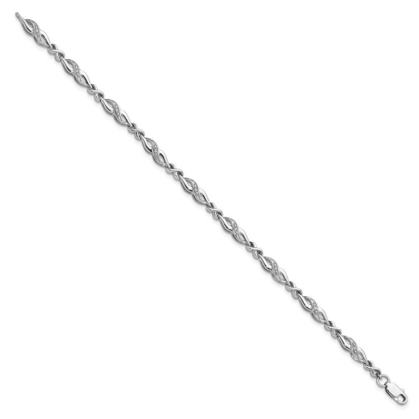 0.045 ct. t.w. Diamond Bracelet in Rhodium-plated Sterling Silver