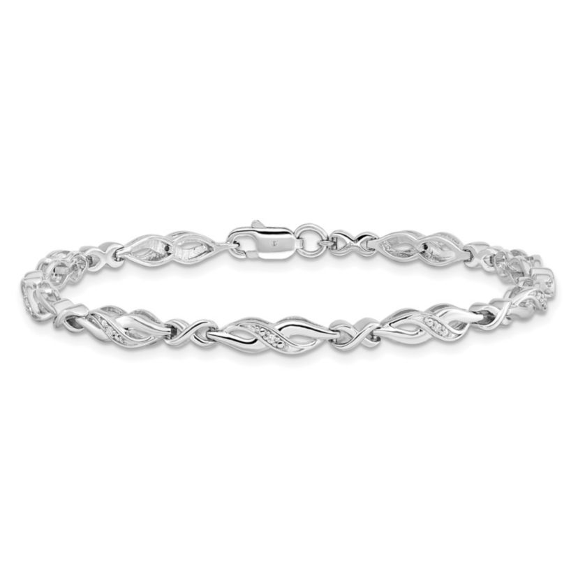 0.045 ct. t.w. Diamond Bracelet in Rhodium-plated Sterling Silver