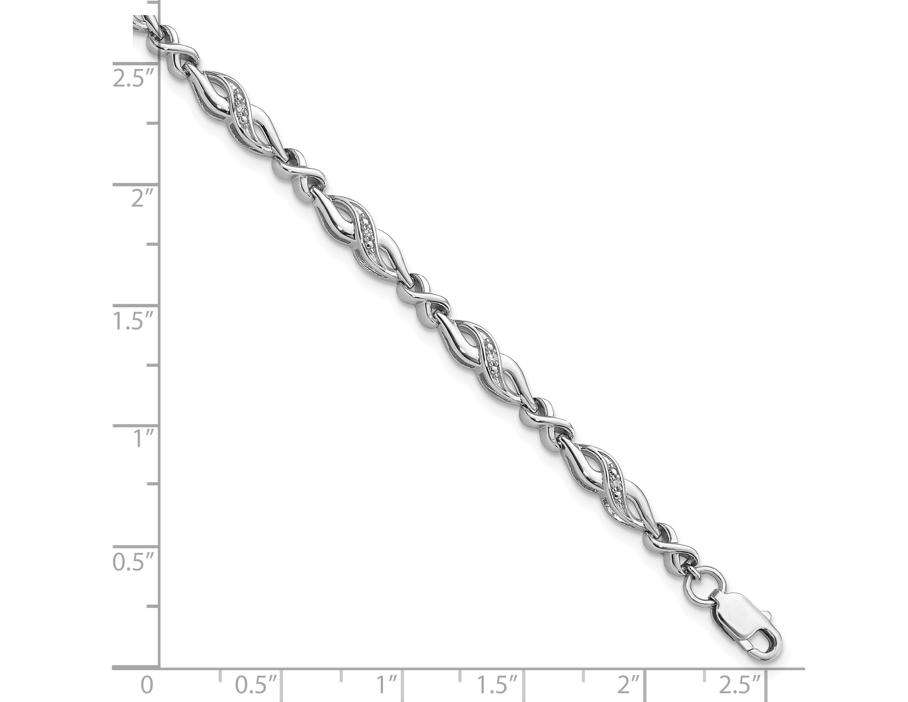 0.045 ct. t.w. Diamond Bracelet in Rhodium-plated Sterling Silver