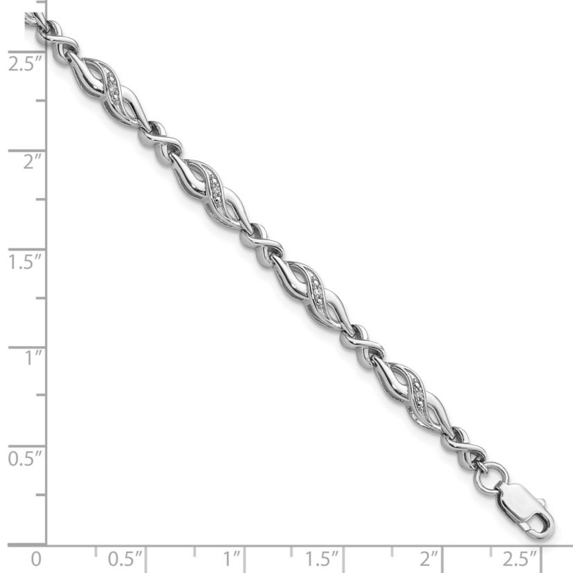 0.045 ct. t.w. Diamond Bracelet in Rhodium-plated Sterling Silver