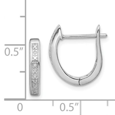 0.024 ct. t.w. Diamond Hinged Hoop Earrings in Rhodium-plated Sterling Silver