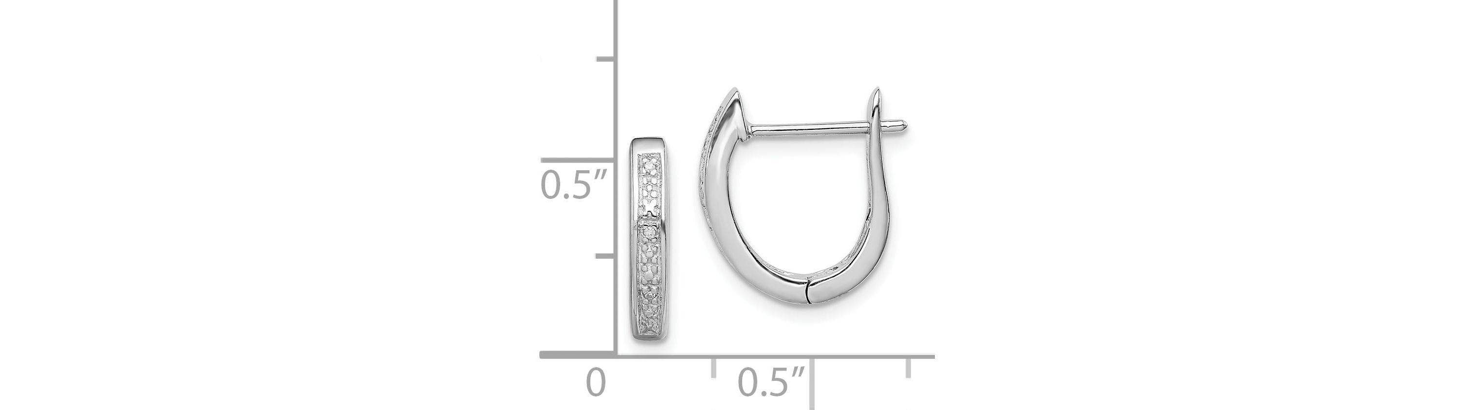 0.024 ct. t.w. Diamond Hinged Hoop Earrings in Rhodium-plated Sterling Silver